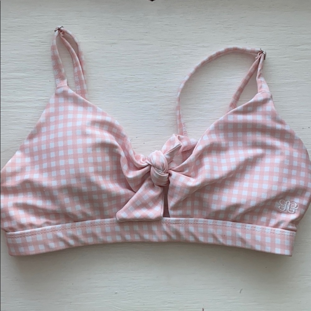 Albion Fit bikini top in checkered pink sz S